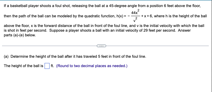 Solved If a basketball player shoots a foul shot, releasing | Chegg.com