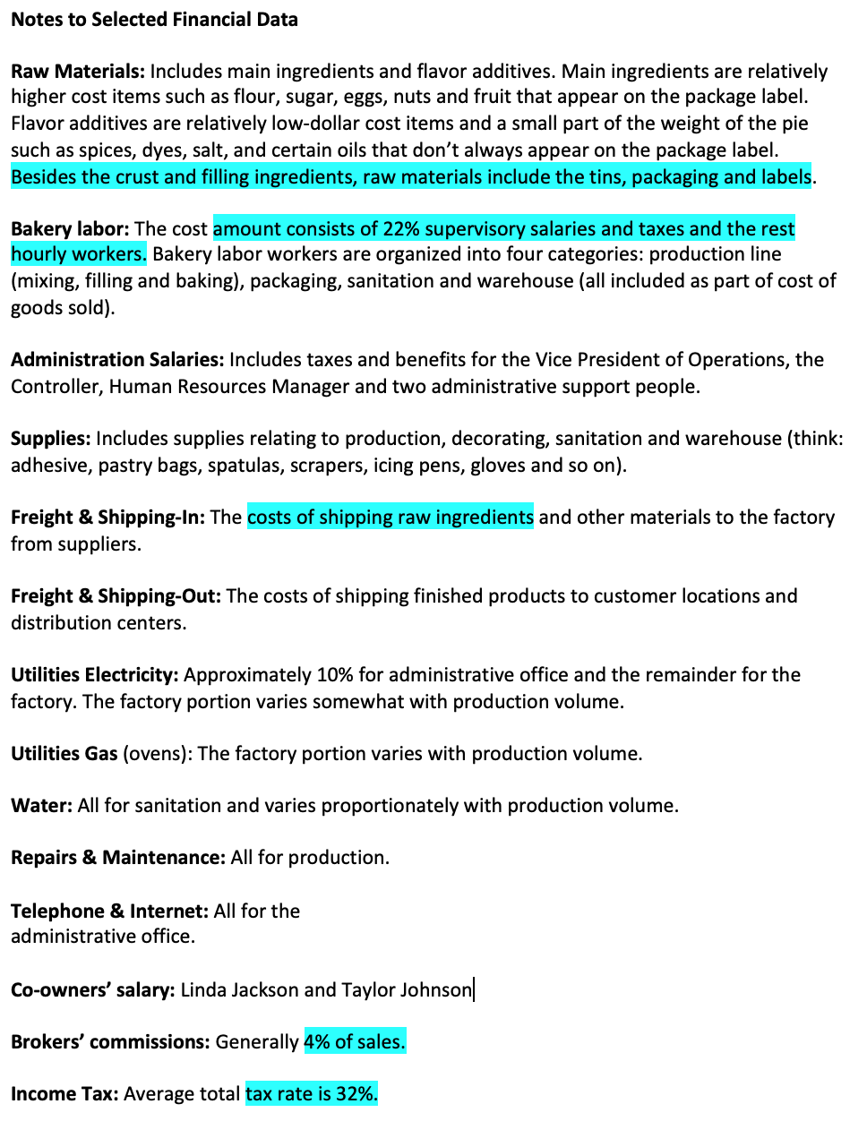 1) Complete an example job cost sheet using the