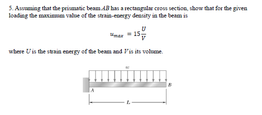 Solved 5. Assuming That The Prismatic Beam AB Has A | Chegg.com