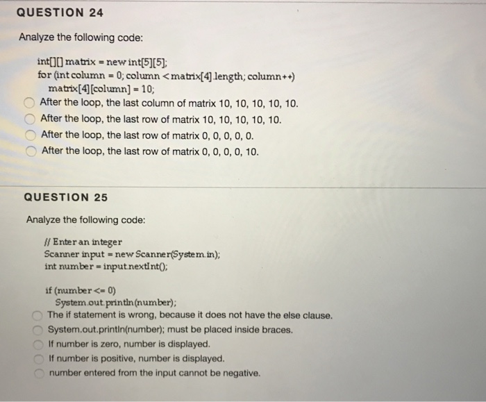 Solved QUESTION 18 Analyze the following two code fragments: | Chegg.com