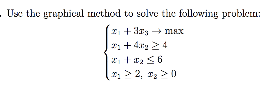 Solved Use the graphical method to solve the following | Chegg.com