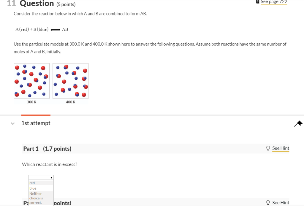Solved 11 Question (s points) e See page 722 Consider the | Chegg.com