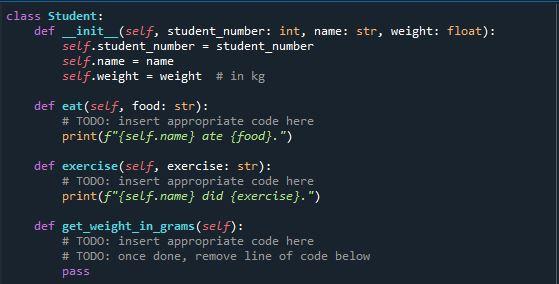 Solved For this exercise, we will create two python classes: | Chegg.com
