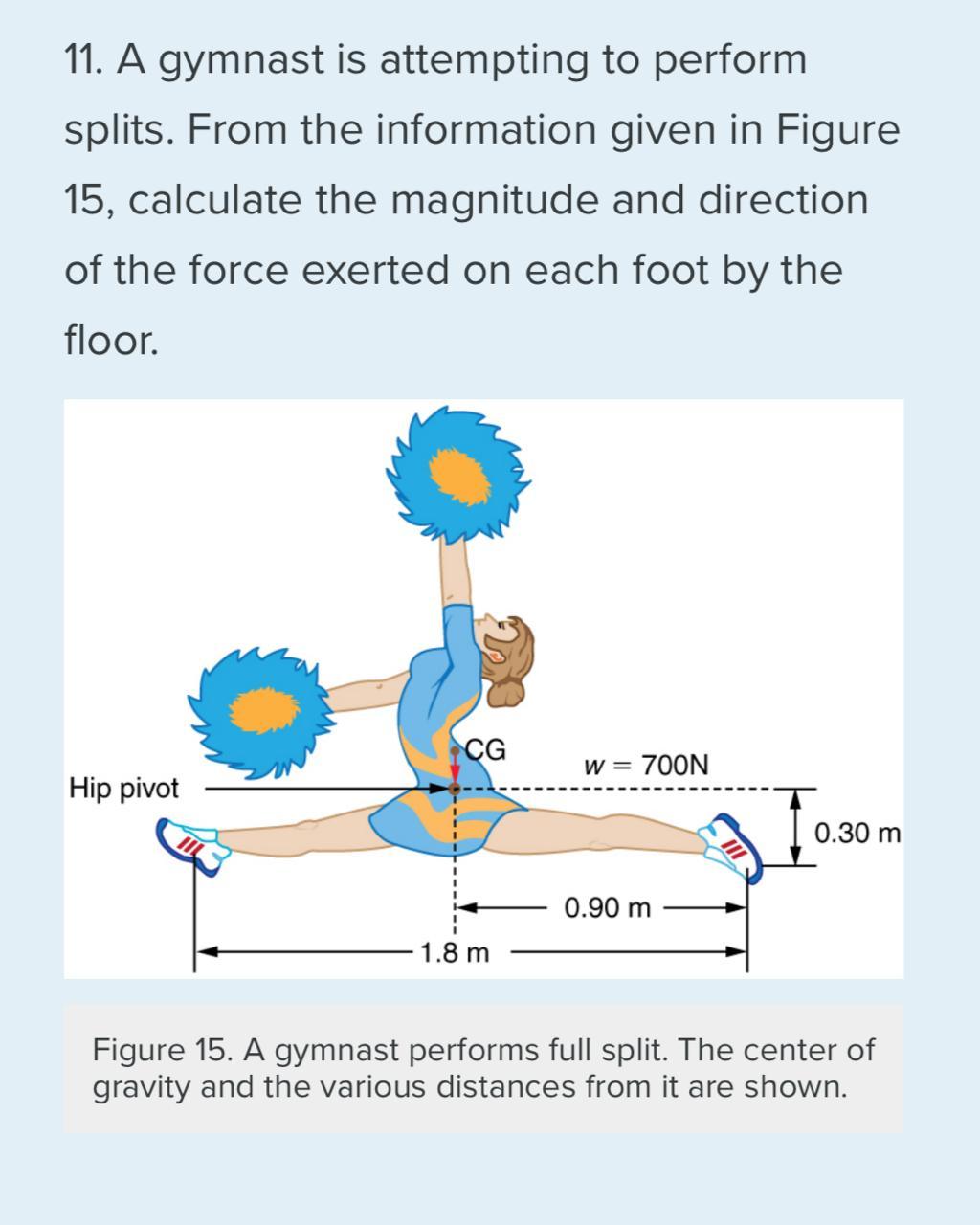 Solved 11. A gymnast is attempting to perform splits. From | Chegg.com