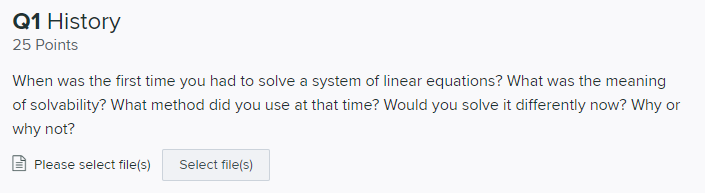 Solved Q1 History 25 Points When was the first time you had | Chegg.com