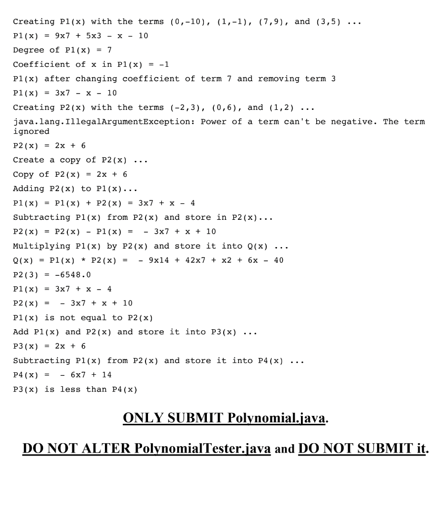 Solved Question 1 (65 marks) A polynomial is an expression | Chegg.com
