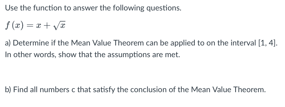 Solved Use the function to answer the following questions. | Chegg.com