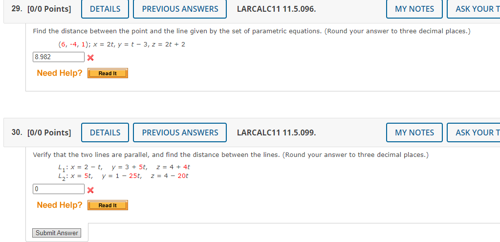 Solved Find the distance between the point and the line | Chegg.com