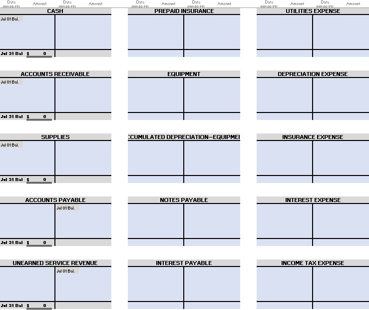 \begin{tabular}{l|l}
\multicolumn{2}{c}{ ACCOUATS RECEIWABLE } \\
\hline Jul 01 Bis. & \\
\hline Jal 31 Bal \( \$ \quad 0 \) 