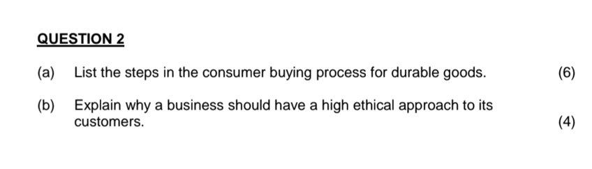 Solved QUESTION 2(a) ﻿List the steps in the consumer buying | Chegg.com