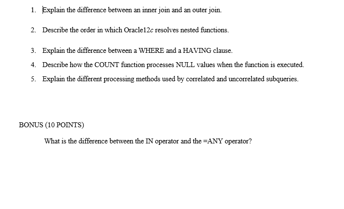 WHAT IS THE PRIMARY DIFFERENCE BETWEEN AN INNER JOIN AND AN OUTER JOIN IN ORACLE visual data 2