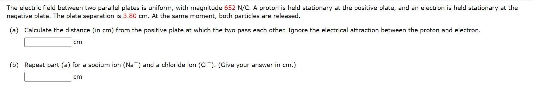 Solved The electric field between two parallel plates is | Chegg.com