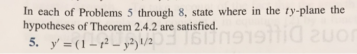 Solved In each of Problems 5 through 8, state where in the | Chegg.com