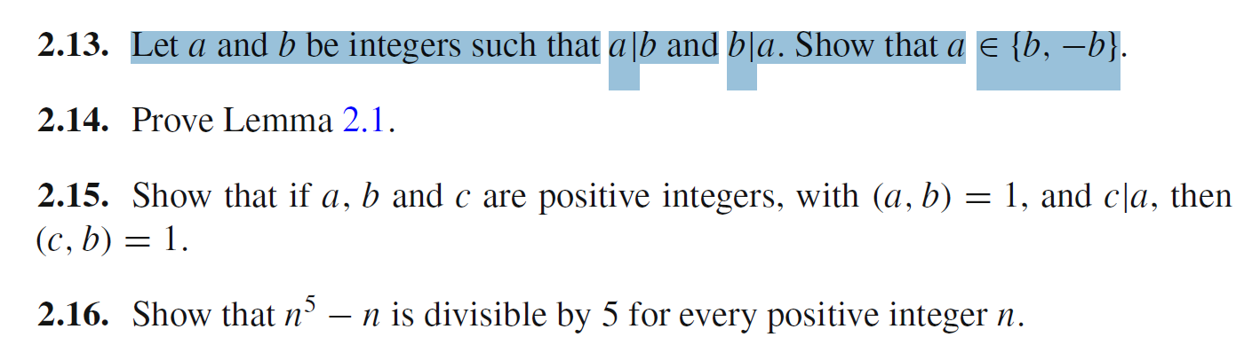 Solved 2 13 Let A And B Be Integers Such That Aſb And Bla