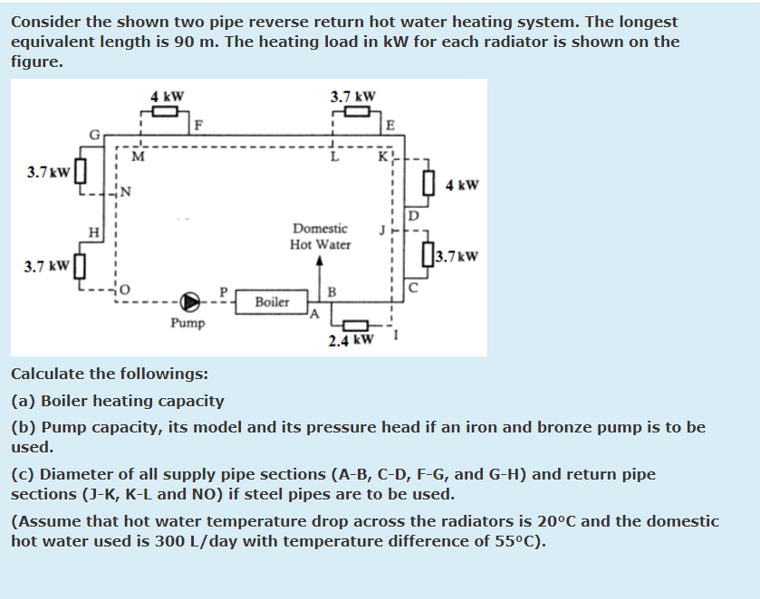 Solved Consider the shown two pipe reverse return hot water