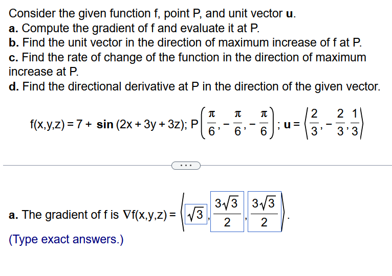Solved a. ﻿The gradient of f ﻿is | Chegg.com