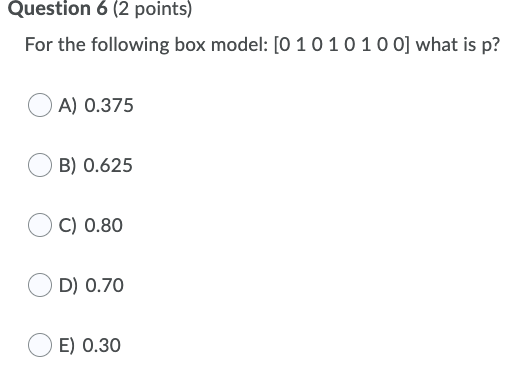 Solved Question 6 (2 points) For the following box model: [0 | Chegg.com