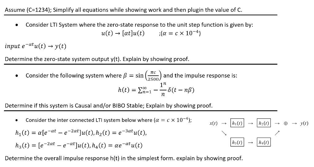 Solved Assume C 1234 Simplify All Equations While Show Chegg Com