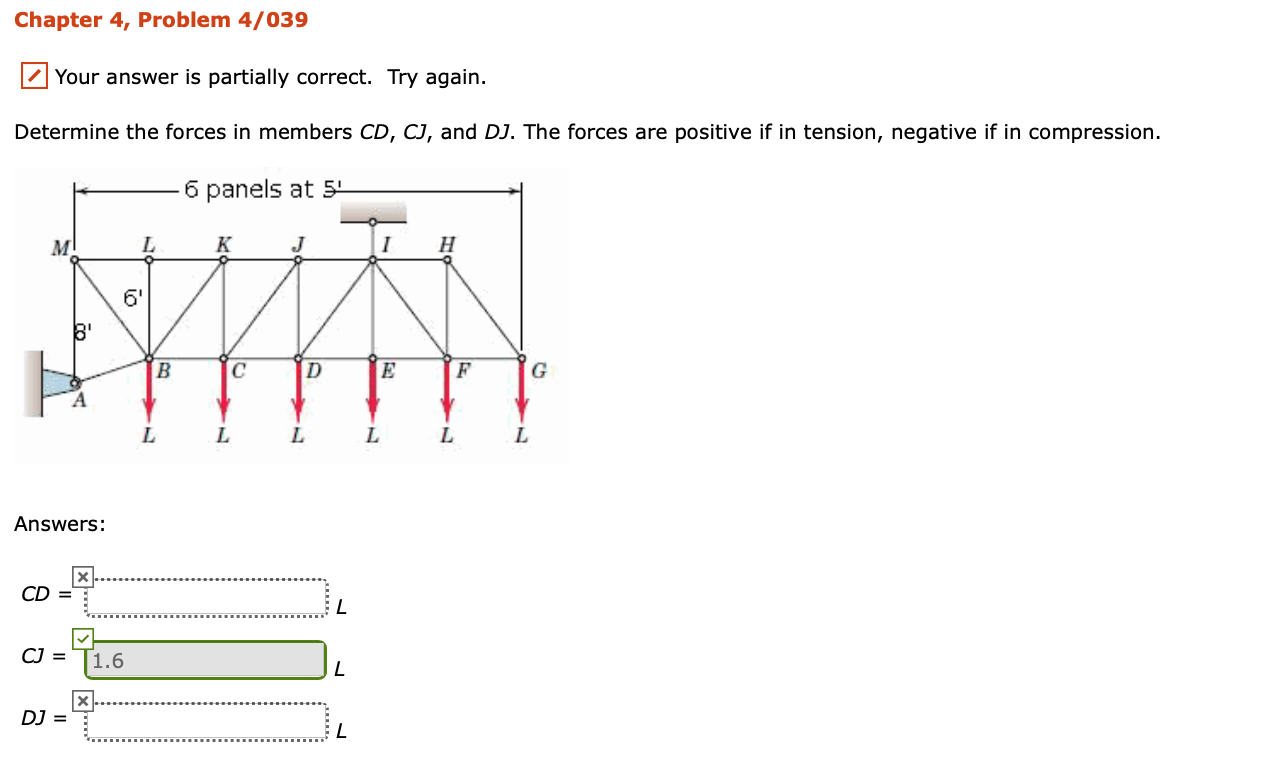 Solved Chapter 4, Problem 4/039 Your answer is partially | Chegg.com
