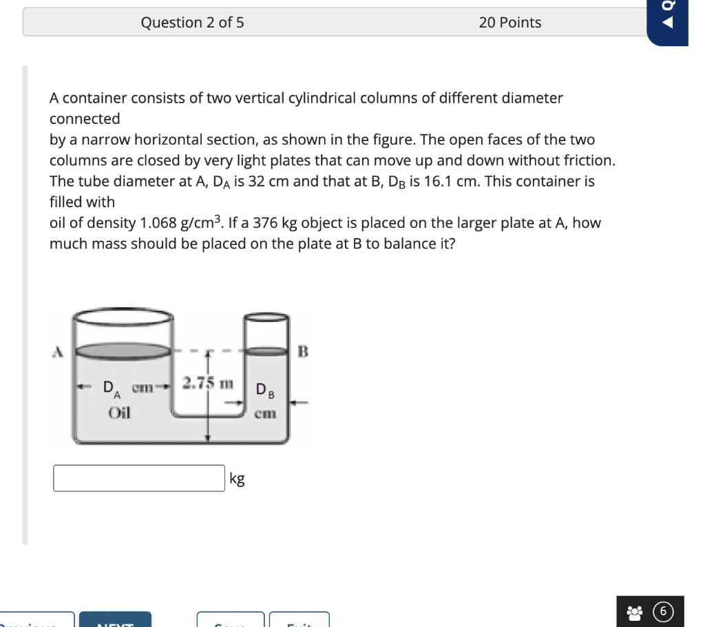 Solved A Container Consists Of Two Vertical Cylindrical | Chegg.com