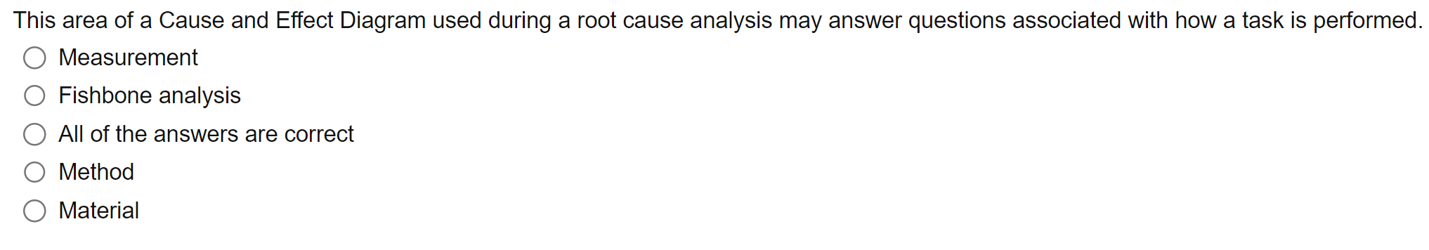 Solved This area of a Cause and Effect Diagram used during a | Chegg.com