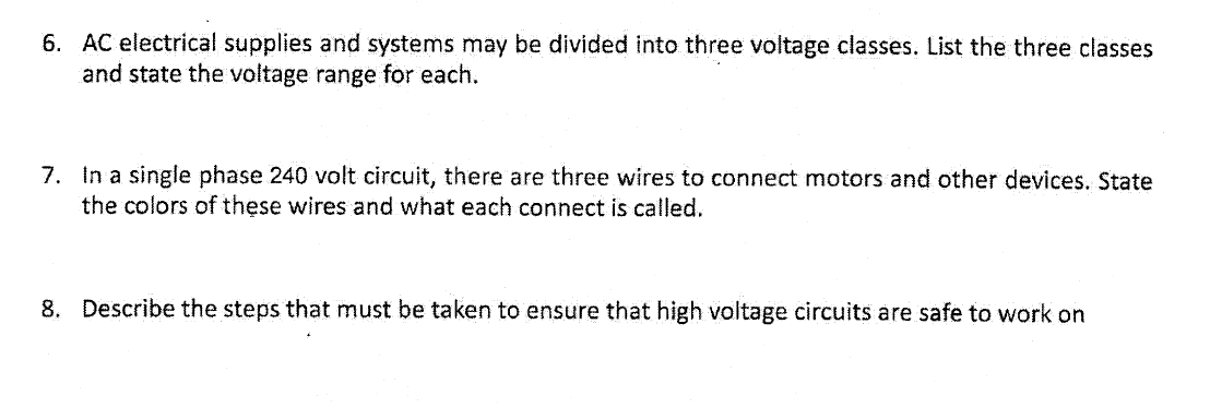 electrical supplies list