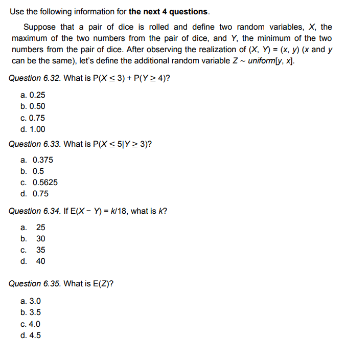 Solved Use The Following Information For The Next 4 | Chegg.com