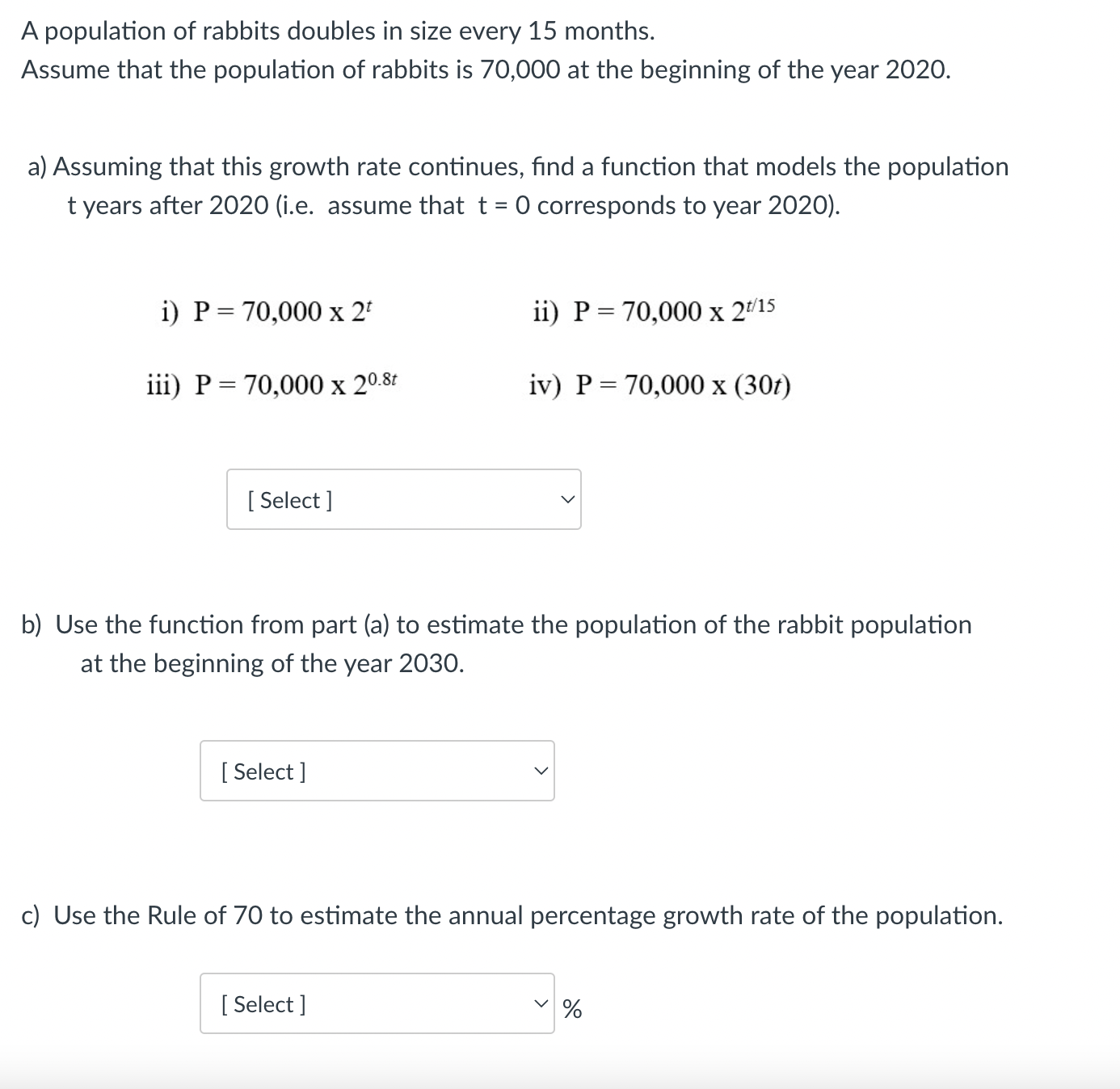 Solved The Population Of A Large Country Has A Growth Rate | Chegg.com