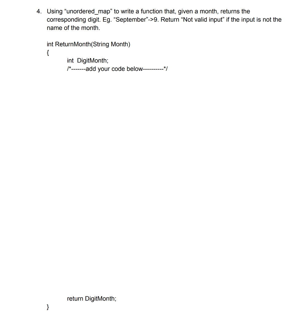 Solved 4 Using Unordered Map To Write A Function That Chegg Com   PhpxgfiUO