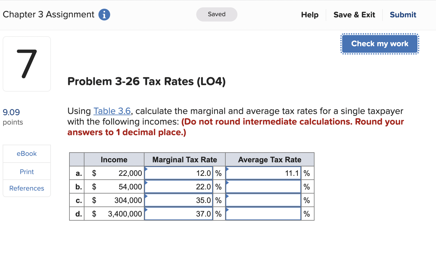 Solved Chapter 3 Assignment i Saved Help Save & Exit Submit | Chegg.com