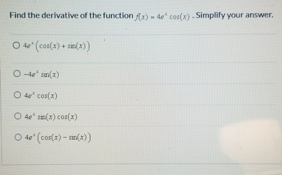 find the anti derivative of the function sin 2x 4 e 3x