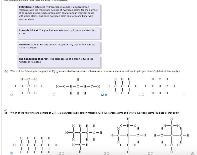 Solved Definition A saturated hydrocarbon molecule is a