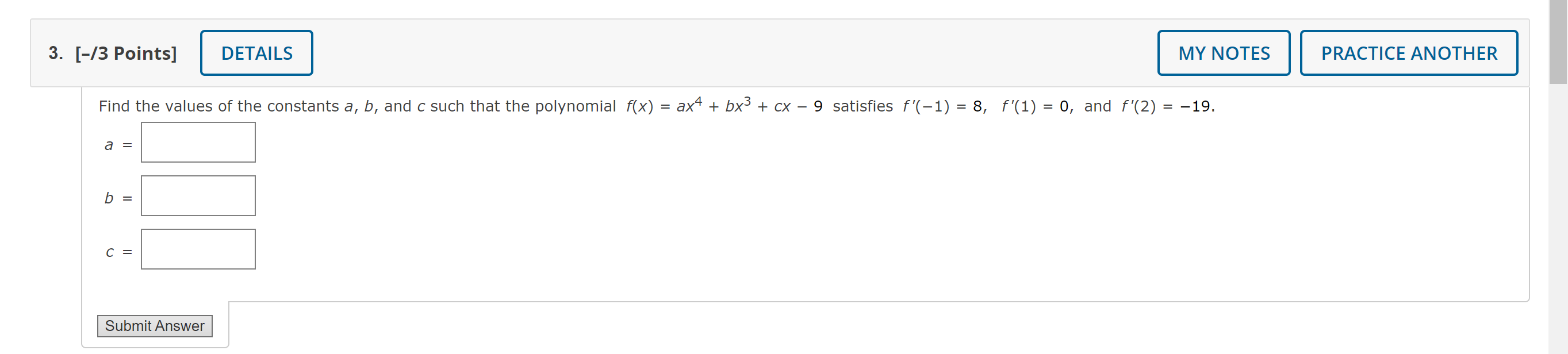 Solved Find The Values Of The Constants A,b, And C Such That | Chegg.com