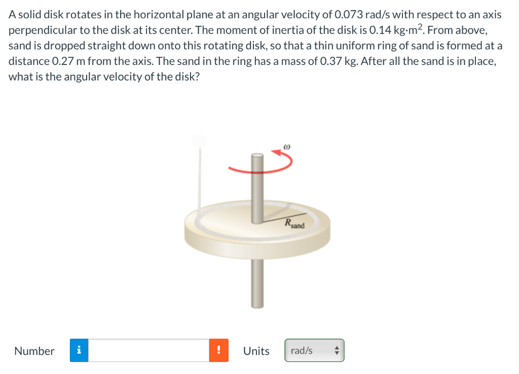 Solved A Solid Disk Rotates In The Horizontal Plane At An | Chegg.com