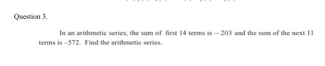 how to find the sum of terms in an arithmetic series