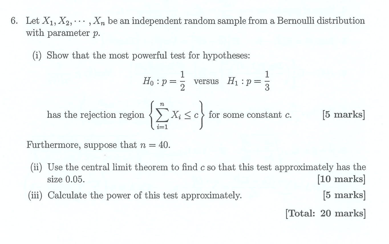 Solved Let X1,X2,⋯,Xn be an independent random sample from a | Chegg.com