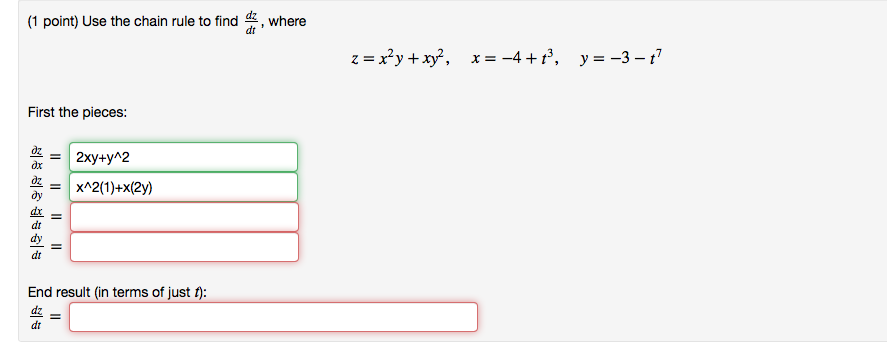 Solved 1 Point Use The Chain Rule To Find Dzdtdzdt