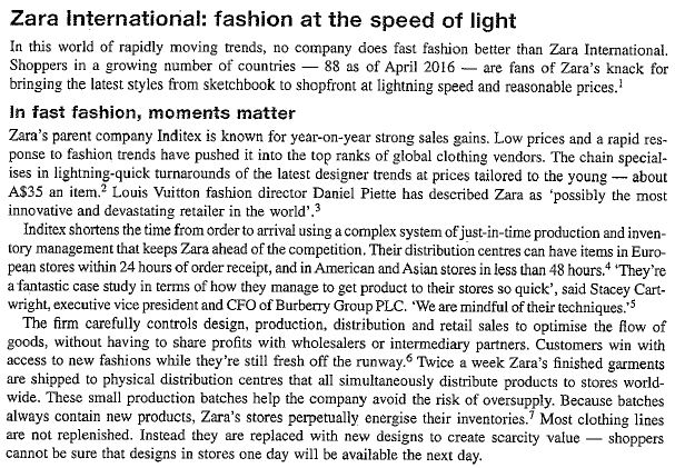 Solved Zara International: fashion at the speed of light In | Chegg.com