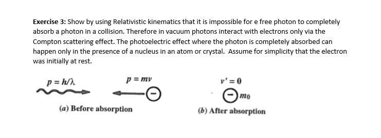 Solved Exercise 3: Show By Using Relativistic Kinematics | Chegg.com