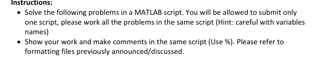 Solved Instructions: Solve the following problems in a | Chegg.com