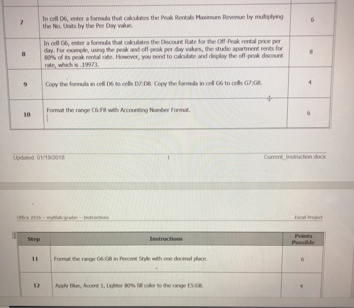 Excel Project Office 2016myitlabgrader
