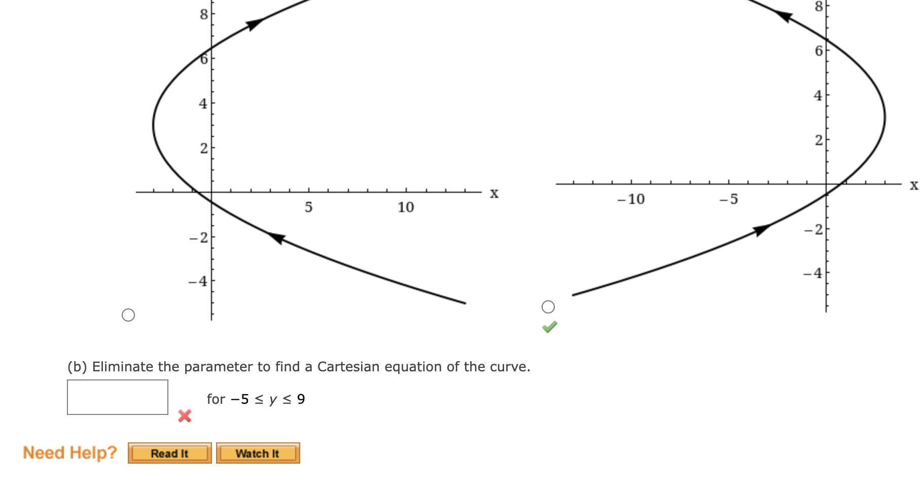 Solved Consider the parametric equations below. x = 2 - 3, y | Chegg.com