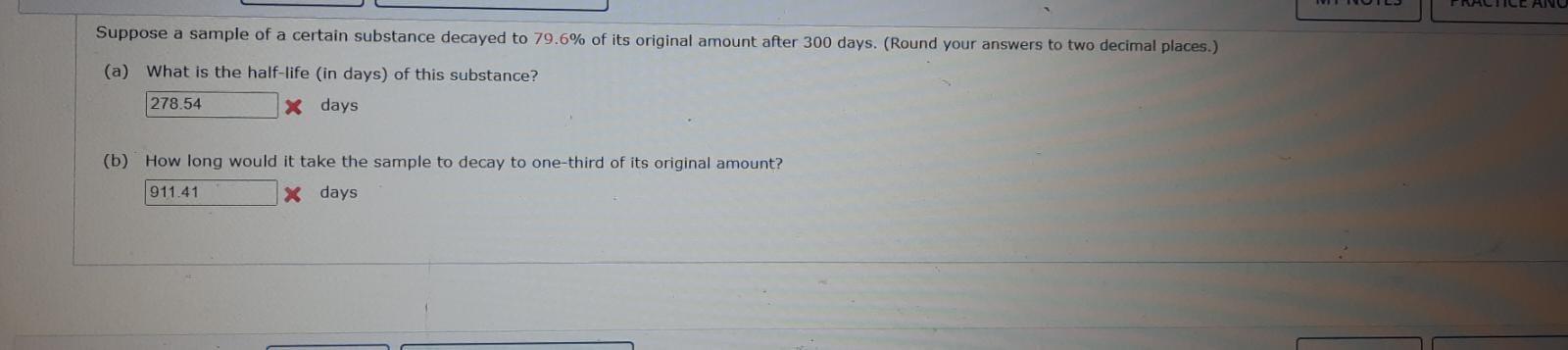 solved-suppose-a-sample-of-a-certain-substance-decayed-to-chegg