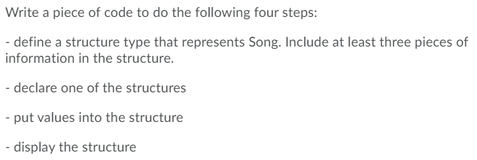 Solved Write a piece of code to do the following four steps: | Chegg.com