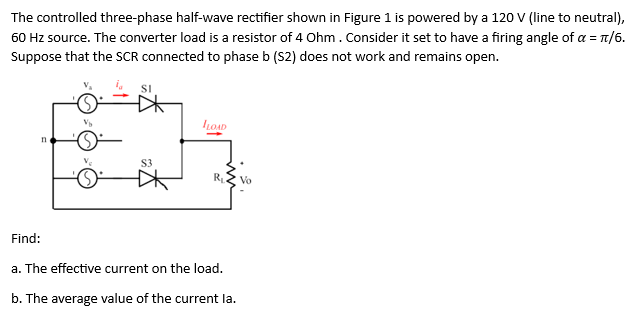 Solved The controlled three-phase half-wave rectifier shown | Chegg.com