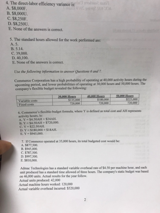 Solved Multiple choice B points each Use the folowing