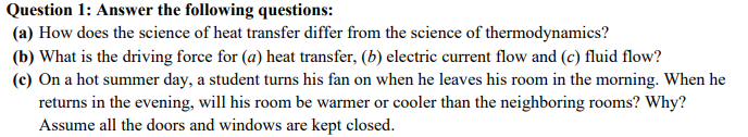 Solved Question 1: Answer The Following Questions: (a) How | Chegg.com