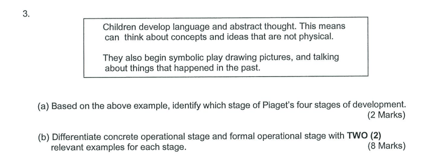 Solved Children develop language and abstract thought. This