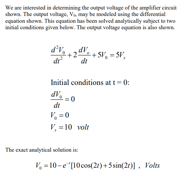 Solved We are interested in determining the output voltage | Chegg.com