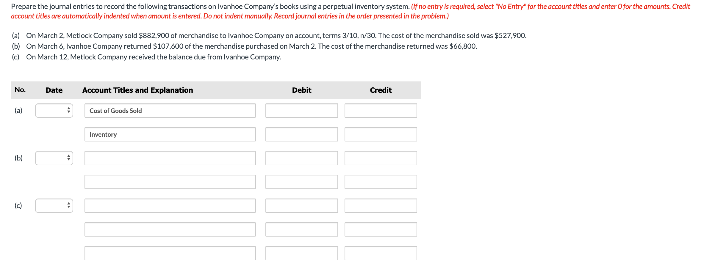 Solved Prepare the journal entries to record the following | Chegg.com
